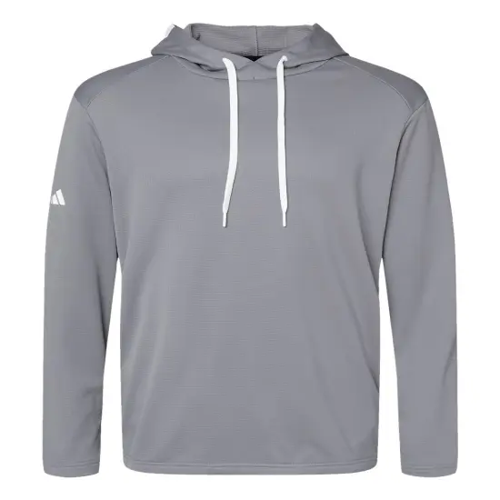 Adidas&reg; Textured Mixed Media Hooded Sweatshirt Grey three {1}