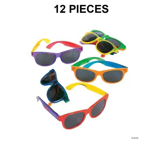 Adults Bright Transparent Sunglasses 12 Pieces {2}