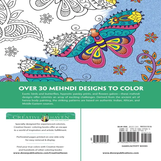Creative Haven: Mehndi Designs Coloring Book-Softcover {2}