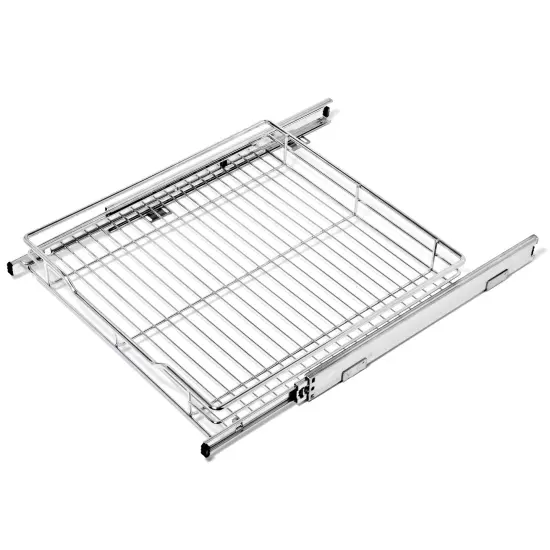 Smart Design Pull Out Cabinet Shelf - Extra Large - 20 In. x 21-40 - Chrome {2}