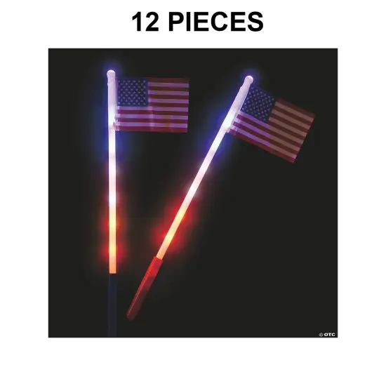 USA Light-Up Flags - 12 Pc. {1}