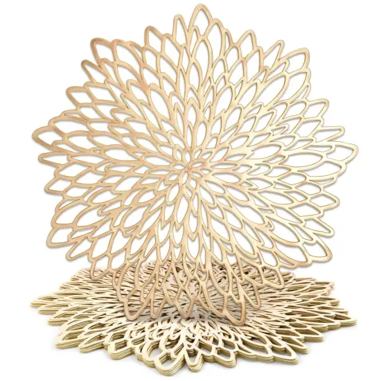 10 Pack Round Leaf Design Table Chargers {1}