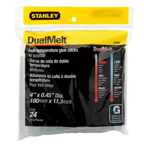 Dual Temperature Glue Sticks, 7/16 in x 4 in, 24 Per Pack, 2 Packs {2}