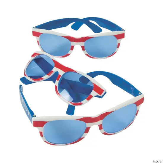5 1/2" x 2" Kids Patriotic Sunglasses with Blue Lenses 12 Pieces {2}