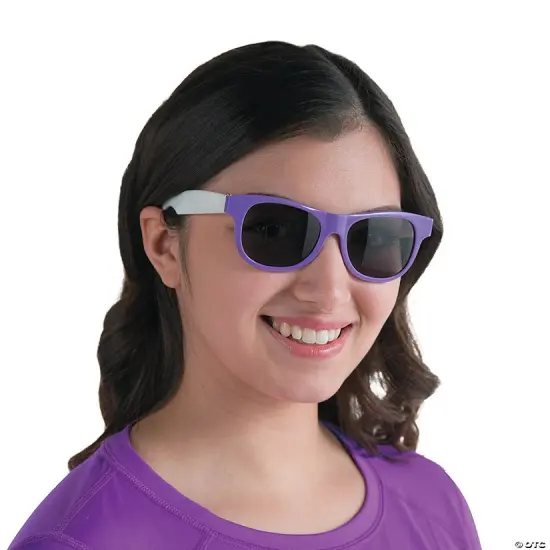 Adults Purple & White Two-Tone Sunglasses 12 Pieces {2}