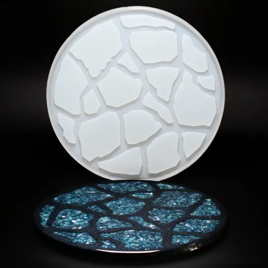 Handmade 12 inch Geode Agate Tray Silicone Mold {1}