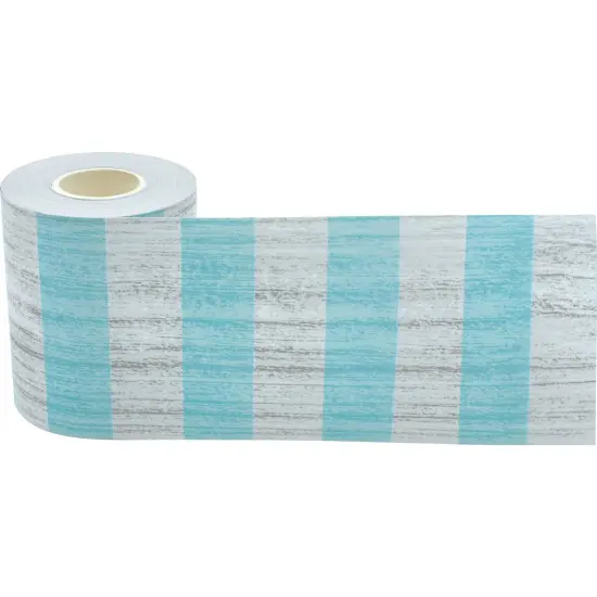 Vintage Blue Stripes Straight Rolled Border Trim, 50 Feet Per Roll, Pack of 3 {3}