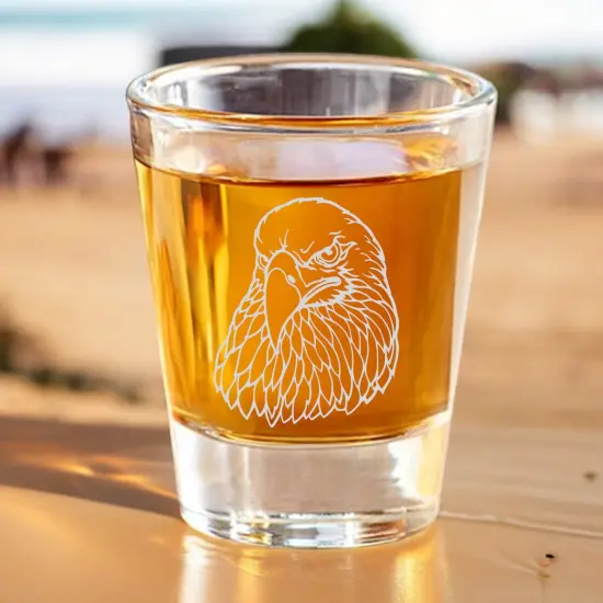 2oz Bald Eagle Detailed Shot glass Eagle Head {4}