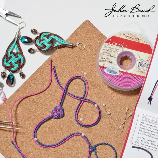 John Bead Lovely Knots 1mm Asian Knotting Cord with Bobbin, 50yds Turquoise {5}