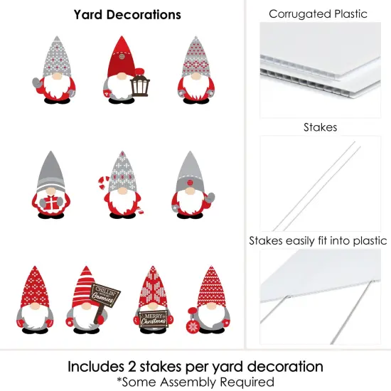 Big Dot of Happiness Christmas Gnomes - Lawn Decorations - Outdoor Holiday Party Yard Decorations - 10 Piece {7}