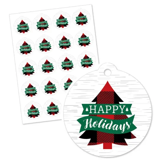 Big Dot of Happiness Holiday Plaid Trees - Buffalo Plaid Christmas Party To and From Favor Gift Tags (Set of 20) {3}