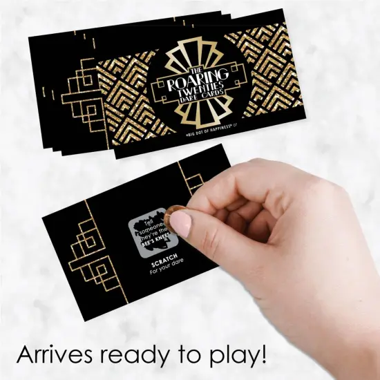 Big Dot of Happiness Roaring 20's - 1920s Art Deco Jazz Party Game Scratch Off Dare Cards - 22 Count {3}