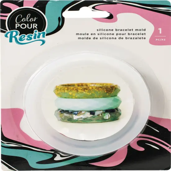 American Crafts Color Pour Resin Mold-Facet Bangle Bracelet {1}