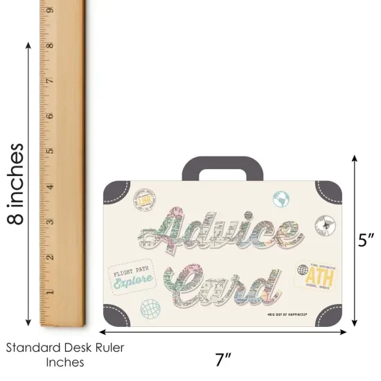 Big Dot of Happiness World Awaits - Suitcase Wish Card Travel Themed Party Activities - Shaped Advice Cards Game - Set of 20 {6}