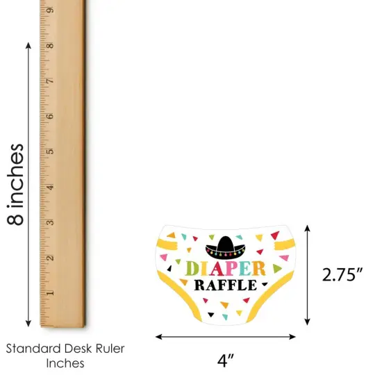 Big Dot of Happiness Let's Fiesta - Diaper Shaped Raffle Ticket Inserts - Fiesta Baby Shower Activities - Diaper Raffle Game - Set of 24 {4}