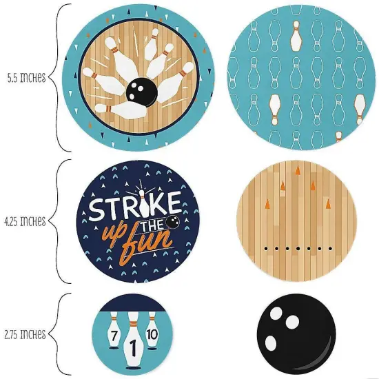 Big Dot of Happiness Strike Up the Fun - Bowling - Birthday Party or Baby Shower Giant Circle Confetti - Party Decorations - Large Confetti 27 Count {3}