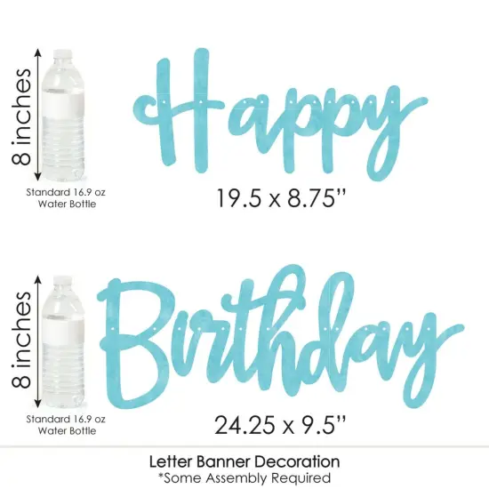 Big Dot of Happiness Narwhal Girl - Under The Sea Birthday Party Letter Banner Decoration - 36 Banner Cutouts and Happy Birthday Banner Letters {7}