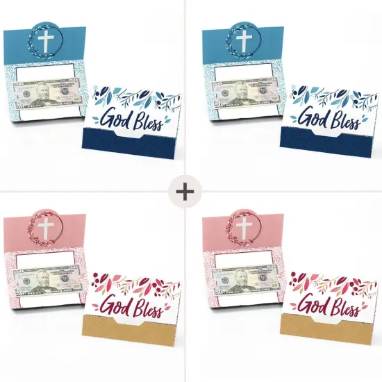 Big Dot of Happiness Elegant Cross - Assorted Religious Party Money and Gift Card Holders - Set of 8 {4}