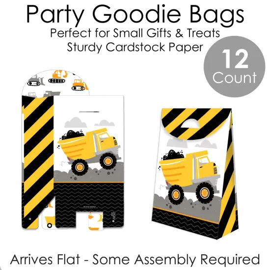 Big Dot of Happiness Dig It - Construction Party Zone - Baby Shower or Birthday Gift Favor Bags - Party Goodie Boxes - Set of 12 {7}