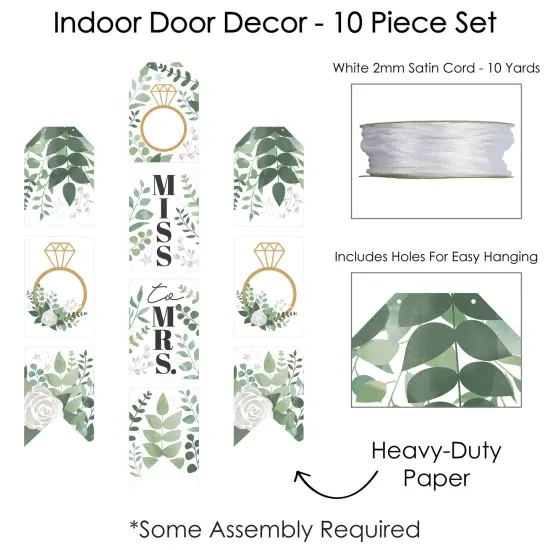 Big Dot of Happiness Boho Botanical Bride - Vertical Door Banners - Greenery Bridal Shower & Wedding Party Wall Decoration Kit - Indoor Door Decor {6}