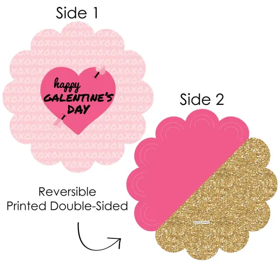 Big Dot of Happiness Be My Galentine - Galentine's & Valentine's Day Party Round Table Decorations - Paper Chargers - Place Setting For 12 {4}