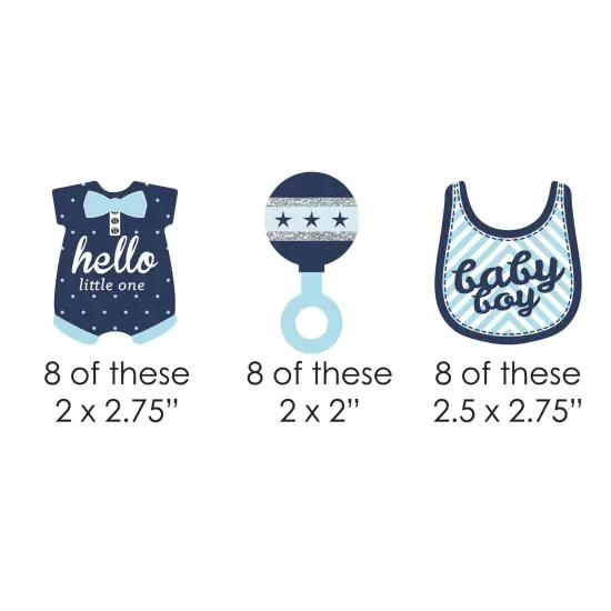 Big Dot of Happiness Hello Little One - Blue and Silver - DIY Shaped Boy Baby Shower Party Cut-Outs - 24 Count {3}