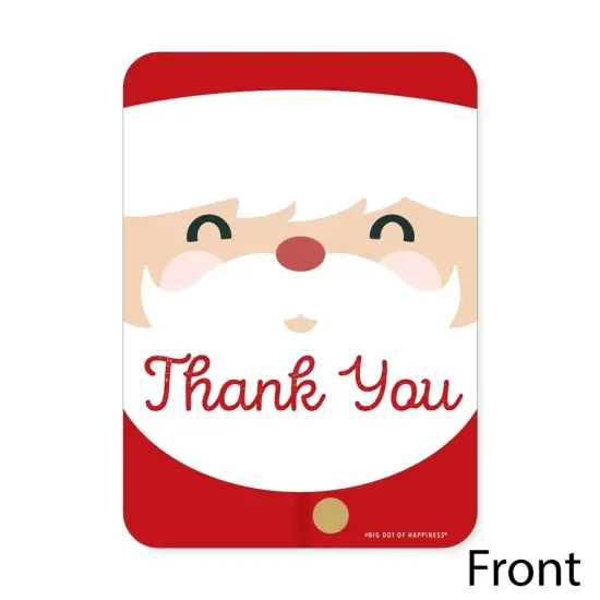 Big Dot of Happiness Jolly Santa Claus - Shaped Thank You Cards - Christmas Party Shaped Thank You Cards with Envelopes - Set of 12 {4}