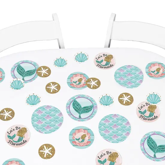 Big Dot of Happiness Let's Be Mermaids - Baby Shower or Birthday Party Giant Circle Confetti - Party Decorations - Large Confetti 27 Count {7}