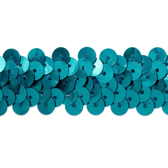 20 yards of 2 Row 7/8" Metallic Stretch Sequin Trim | 20 yard cut AquaBlue {1}