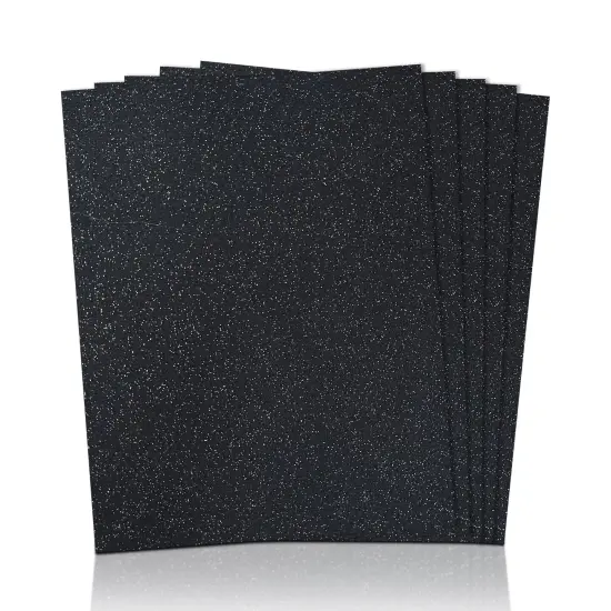 FabricLA | 9x12 inches Glitter Acrylic Felt Fabric Sheets | 1.6mm Thick 5 pieces black {1}