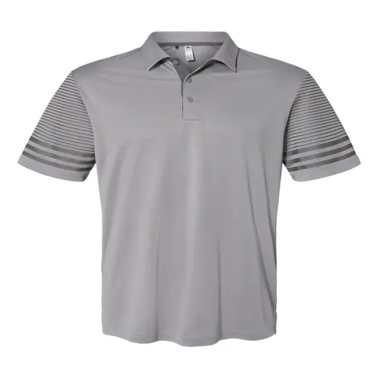 Adidas&reg; Striped Sleeve Polo Grey three/ grey fiv {1}
