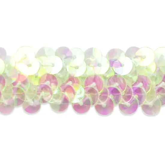 10 yards of 2 Row 7/8" Metallic Stretch Sequin Trim | 10 yard cut Crystal AB {1}