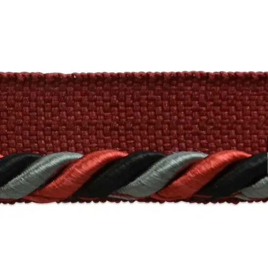 20 Yds of 1/4" Multi Colored Twisted Lip Cord Trim | 20 yard cut Red Multi {1}