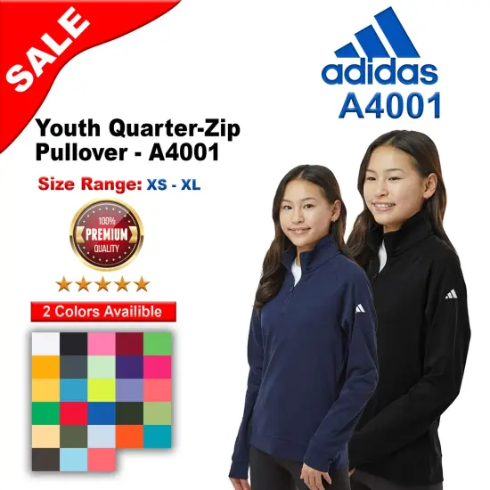 Adidas&reg; Youth Quarter-Zip Pullover Collegiate navy {2}