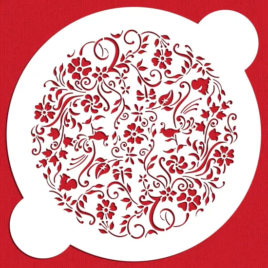 Nature's Vignette Cake Stencil Top | C569 by Designer Stencils | Cake Decorating Tools | Baking Stencils for Royal Icing, Airbrush, Dusting Powder | Reusable Plastic Food Grade Stencil for Cakes | Easy to Use & Clean Cake Stencil {5}