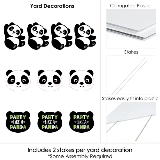 Big Dot of Happiness Party Like a Panda Bear - Lawn Decorations - Outdoor Baby Shower or Birthday Party Yard Decorations - 10 Piece {7}