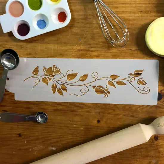 Rose Cake Stencil Tier #3 | C563 by Designer Stencils | Stencils for Royal Icing, Airbrush, Dusting Powder | {5}