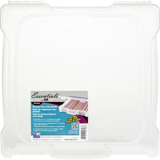 ArtBin Essentials Box W/Handle-12"X12" Translucent {1}