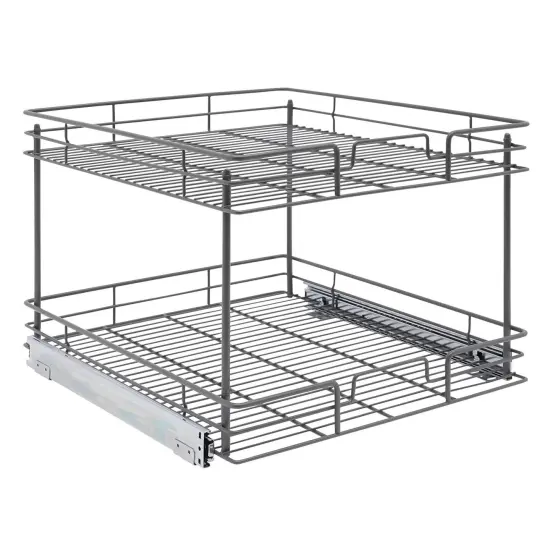 Kitcheniva 2 Tier Kitchen Cabinet Pull Out Shelf and Drawer Organizer Slide Out {1}