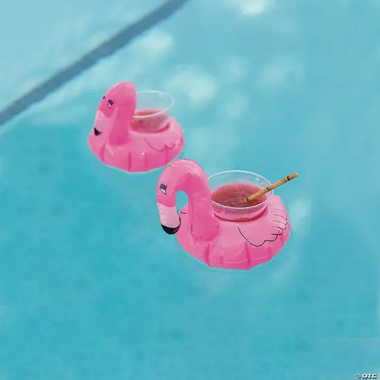 36 Pack: Inflatable Floating Pink Flamingo Vinyl Coasters {6}