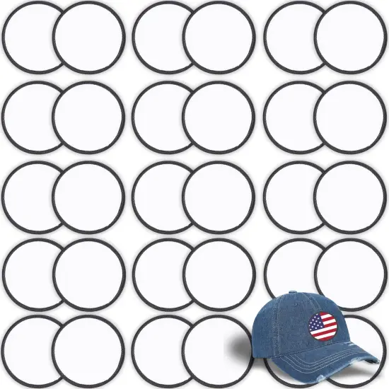 30 Pieces Sublimation Patches - Iron On Blank Patches for DIY Crafts Hats Caps Backpack Uniforms (Round / 30PCs) {2}