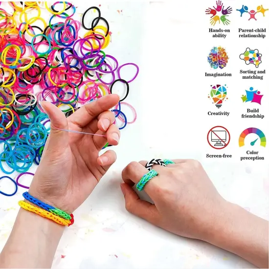 Loom Rubber Bands Bracelet Kit - 15,000+ Bands for DIY Crafting Blue {3}
