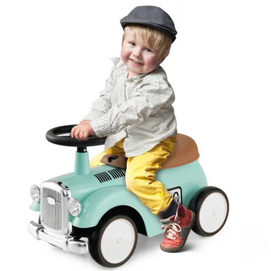Kids Sit To Stand Vehicle With Working Steering Wheel And Under Seat Storage Green {6}