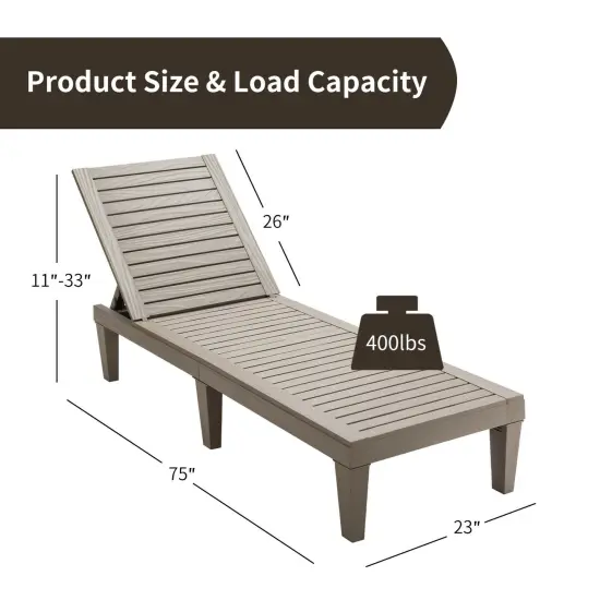 Outdoor Recliner Chair With 5-position Adjustable Backrest Brown {5}