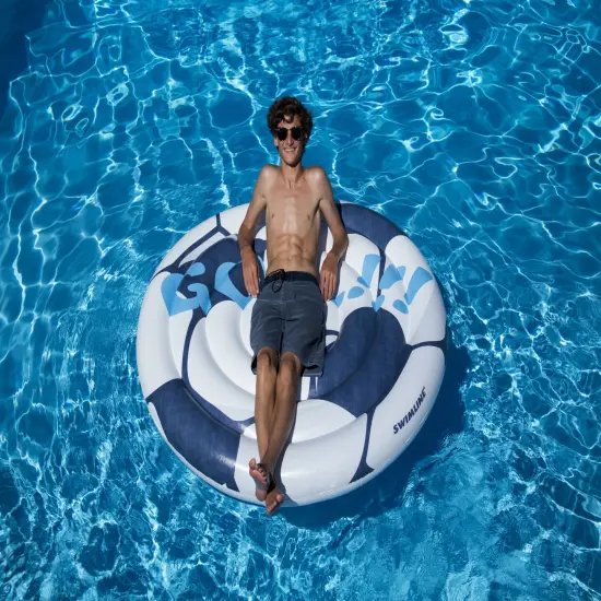 Swim Central Inflatable Giant Soccer Ball Swimming Pool Float - 60" White {5}