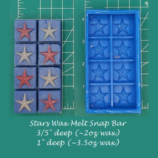 Stars Wax Melt Snap Bar Silicone Mold {1}