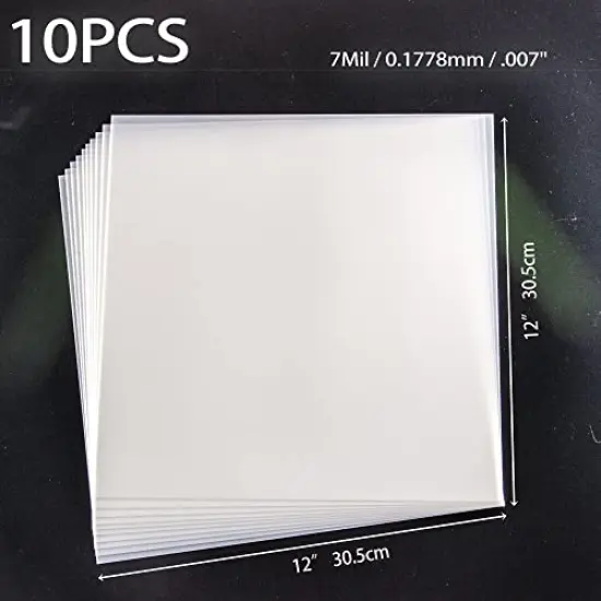 10 Pieces 7mil Blank Mylar Stencil Sheets,12X12 inch Milky Translucent PET Blank Stencils Sheets,Template Material for Cutting Machines, Laser Cutting, Food-Safe Craft Plastic {1}