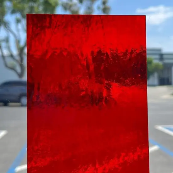 Wissmach COE 96-52 Dark Red Transparent Fusible Glass Sheet {3}