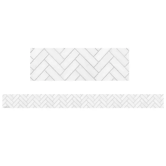 Modern Farmhouse White Herringbone Straight Border Trim, 35 Feet, 6 Packs {2}