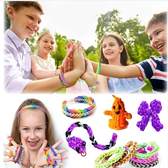 Loom Rubber Bands Bracelet Kit - 15,000+ Bands for DIY Crafting Blue {2}